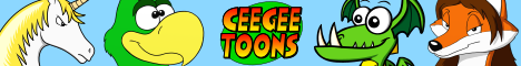 CeeGee Toons standard size character banner